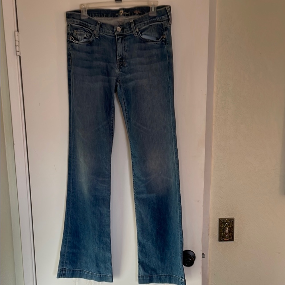 7 For All Mankind Blue Flare Jeans